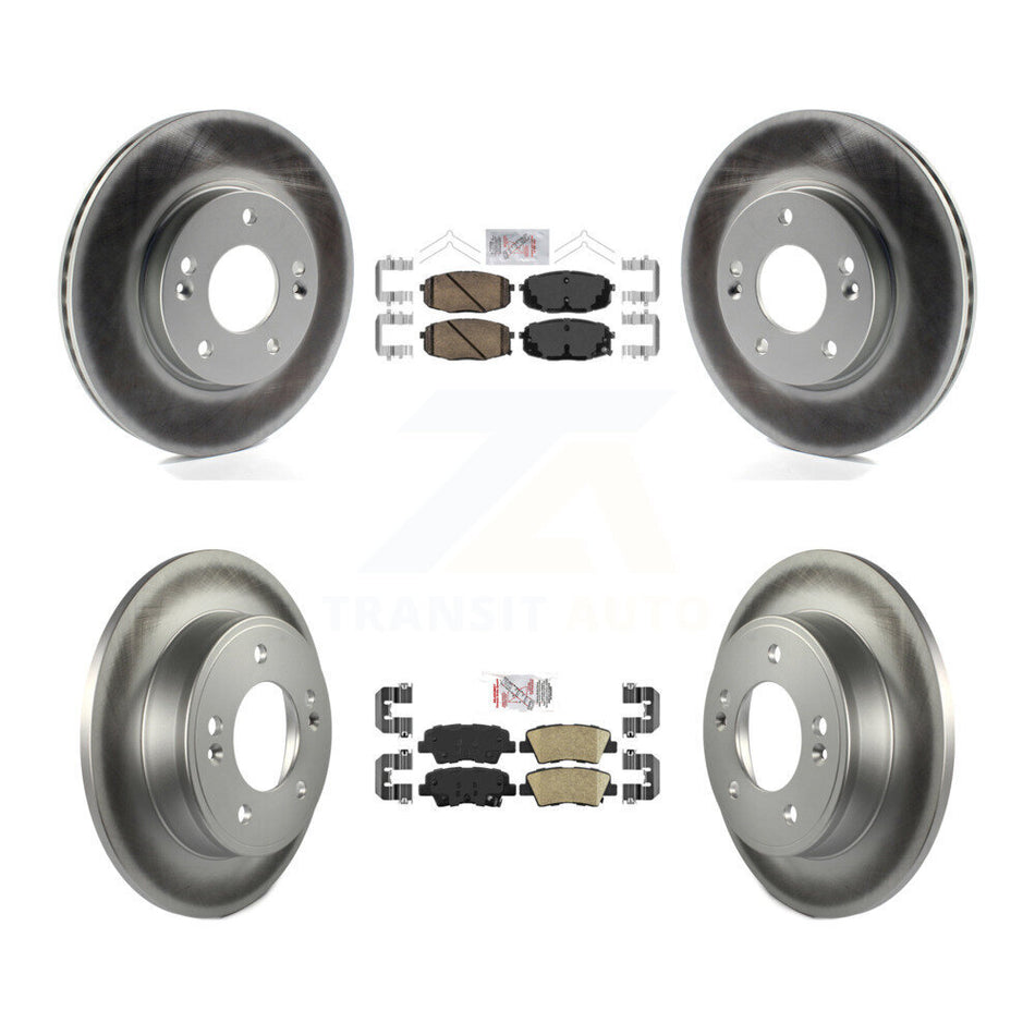 Front Rear Ceramic Pad Coated Brake Rotors Kit For Kia Hyundai Forte Kona Soul Elantra GT KGA-102775