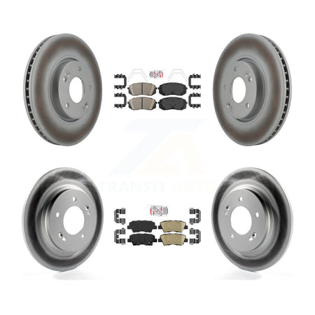 Front Rear Ceramic Pads And Coated Disc Brake Rotors Kit For 2017-2019 Kia Soul EV KGA-102777