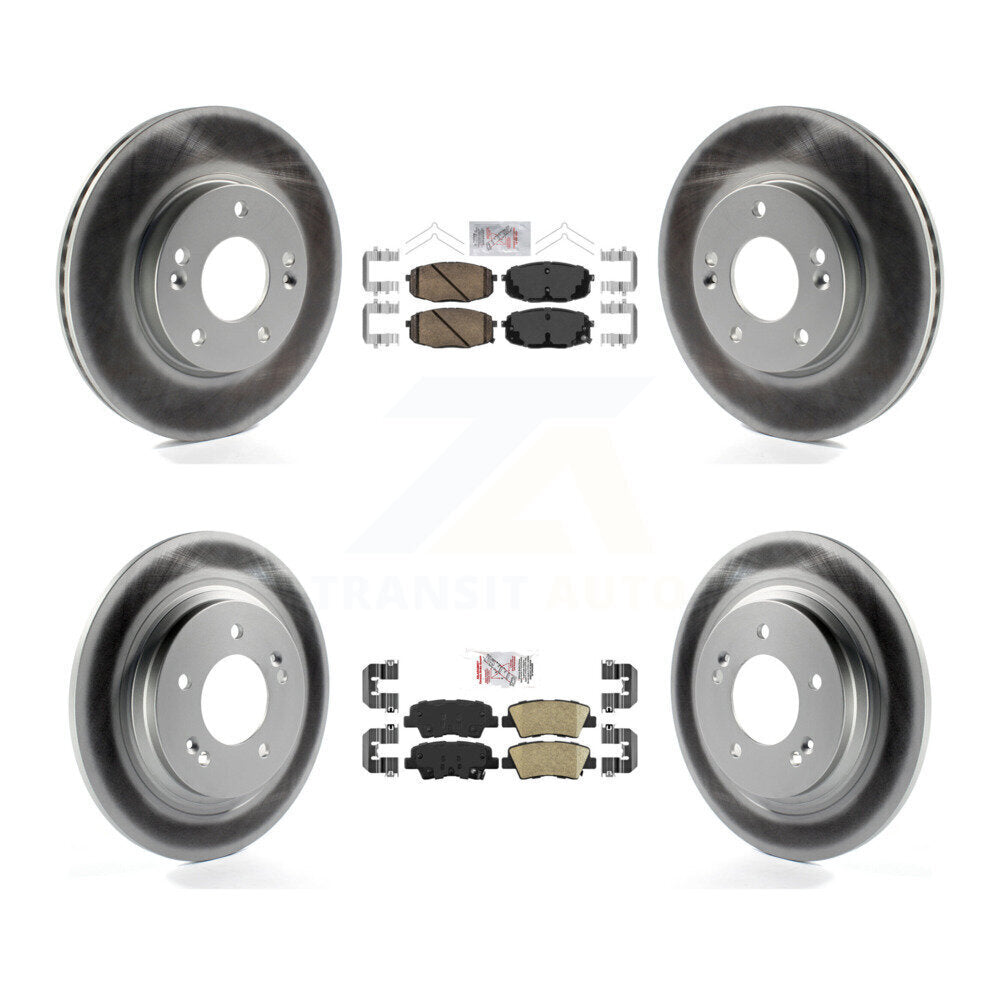 Front Rear Ceramic Pad And Coated Disc Brake Rotors Kit For Kia Forte5 Hyundai Elantra GT KGA-102778