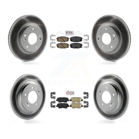 Front Rear Ceramic Pad And Coated Disc Brake Rotors Kit For Kia Forte5 Hyundai Elantra GT KGA-102778