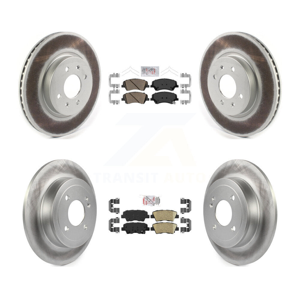 Front Rear Ceramic Pads And Coated Disc Brake Rotors Kit For Kia Rio Hyundai Accent KGA-102780