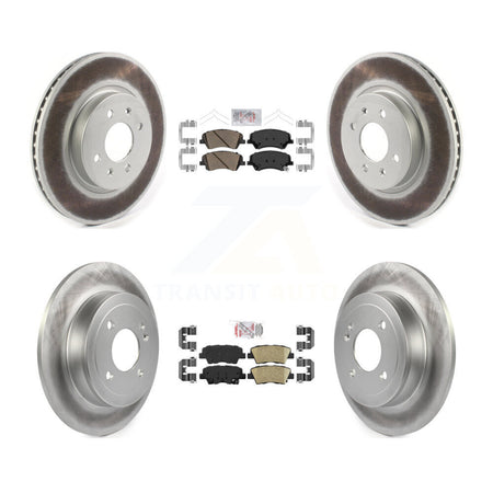 Front Rear Ceramic Pads And Coated Disc Brake Rotors Kit For Kia Rio Hyundai Accent KGA-102780