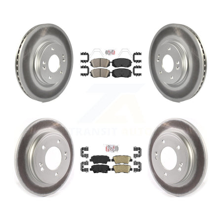Front Rear Ceramic Pad Coated Disc Brake Rotors Kit For Kia Forte Hyundai Veloster Forte5 KGA-102781