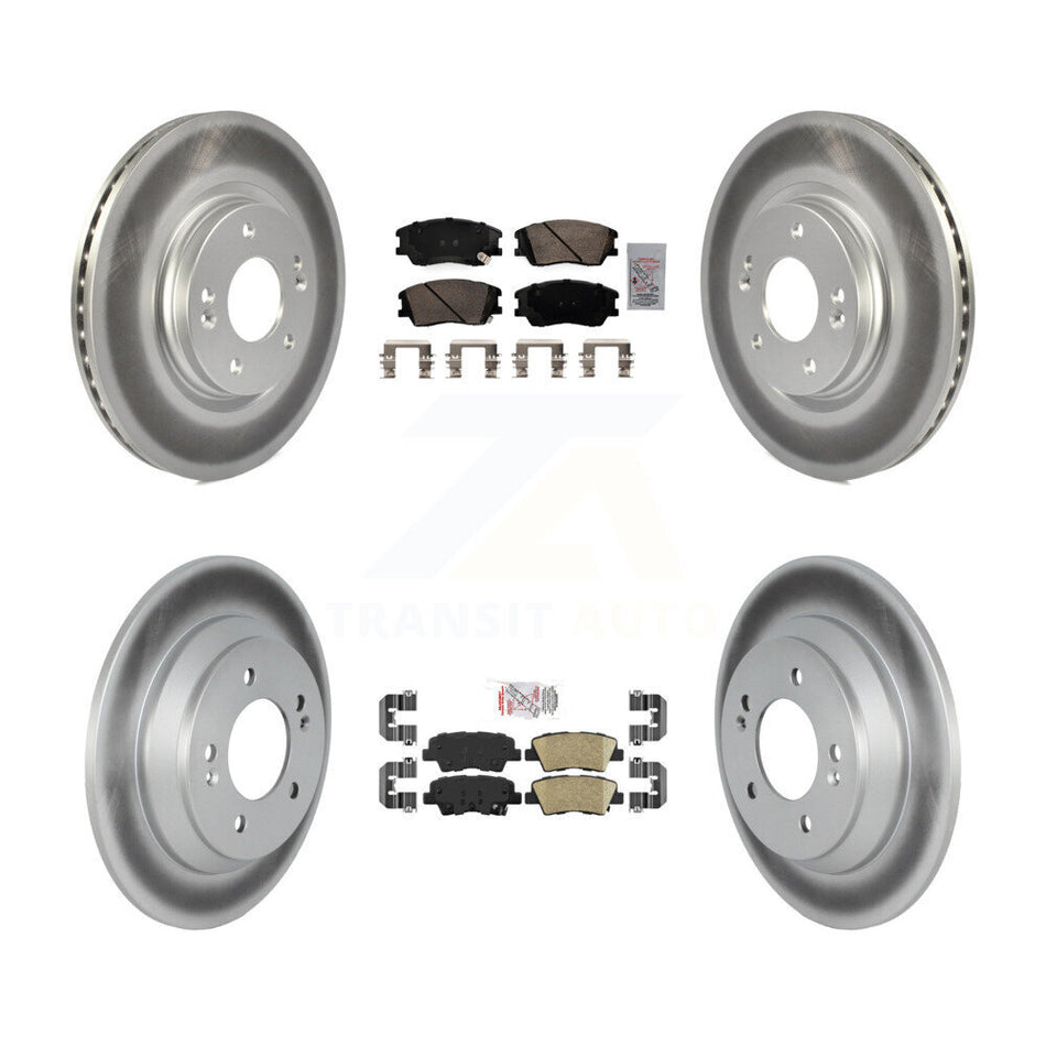 Front Rear Ceramic Pad Coat Brake Rotor Kit For 2020-2022 Kia Soul 1.6L with Turbocharged KGA-102784