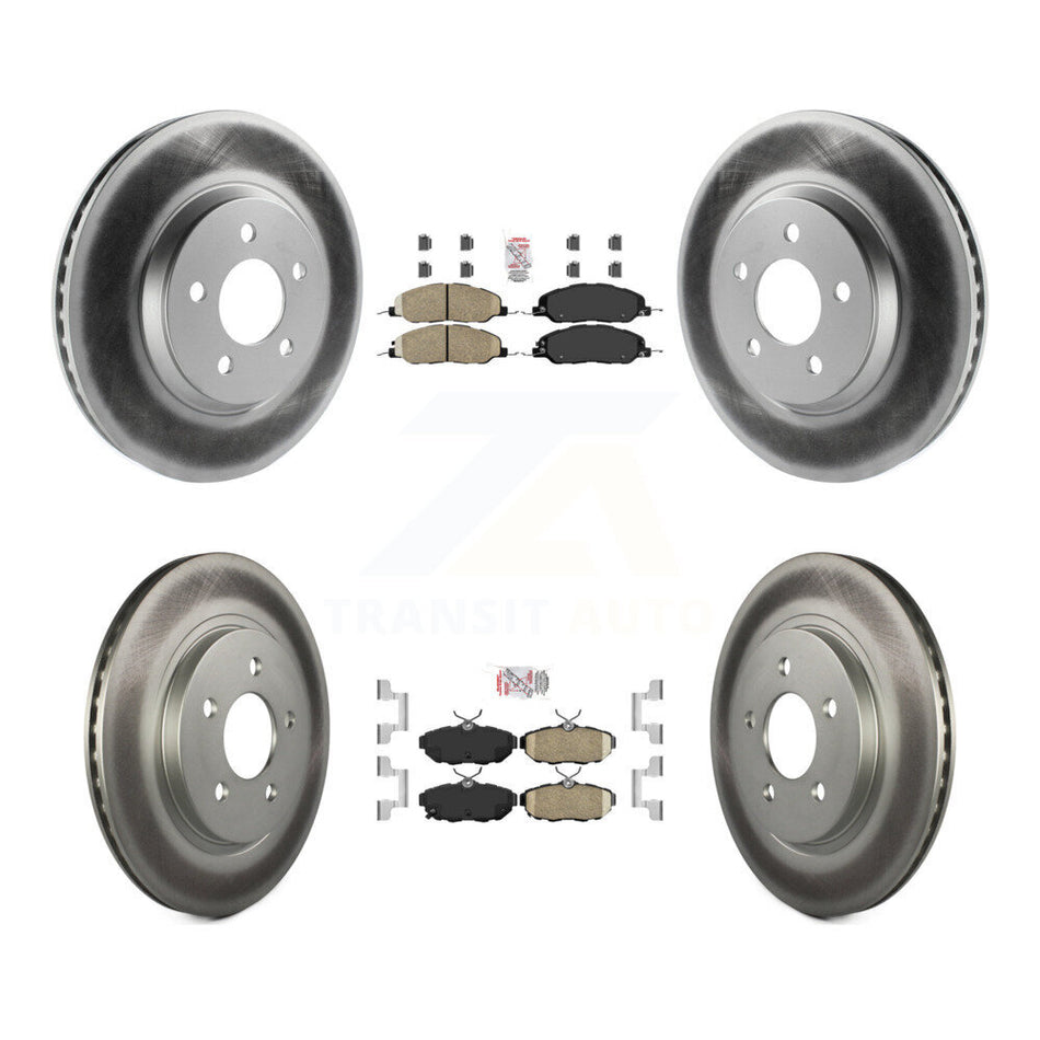 Front Rear Ceramic Pads And Coated Disc Brake Rotors Kit For Ford Mustang KGA-102788