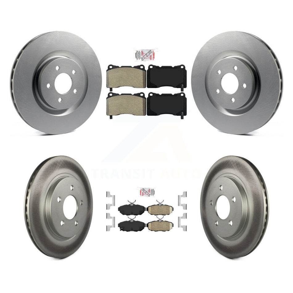 Front Semi-Metallic Rear Ceramic Pads And Coated Disc Brake Rotors Kit For Ford Mustang KGA-102789