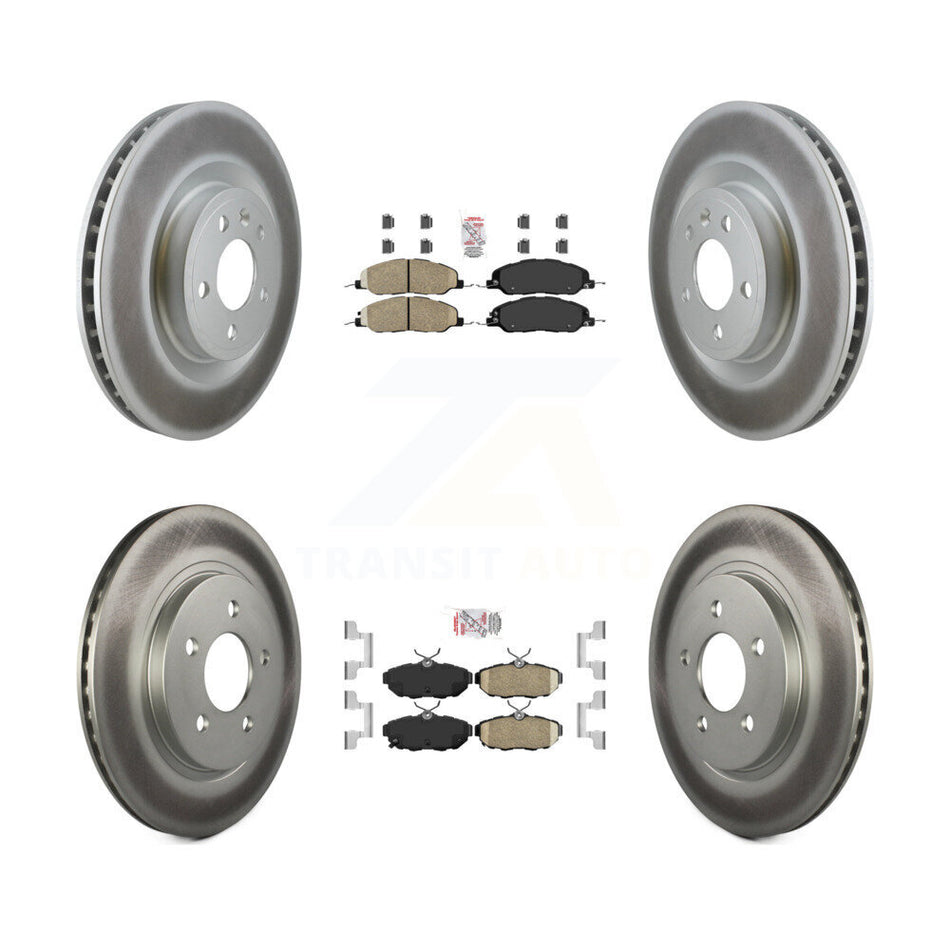 Front Rear Ceramic Pads And Coated Disc Brake Rotors Kit For Ford Mustang KGA-102790