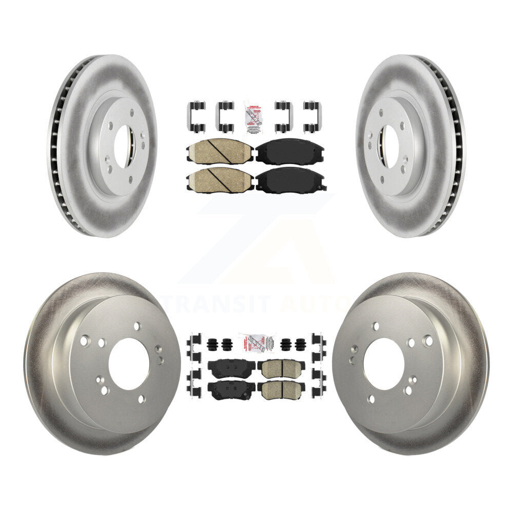Front Rear Ceramic Pads And Coated Disc Brake Rotors Kit For Hyundai Santa Fe KGA-102795