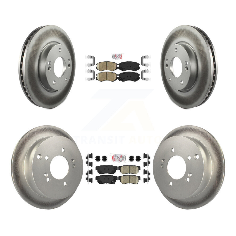 Front Rear Ceramic Pads And Coated Disc Brake Rotors Kit For Hyundai Tucson Kia Sportage KGA-102815