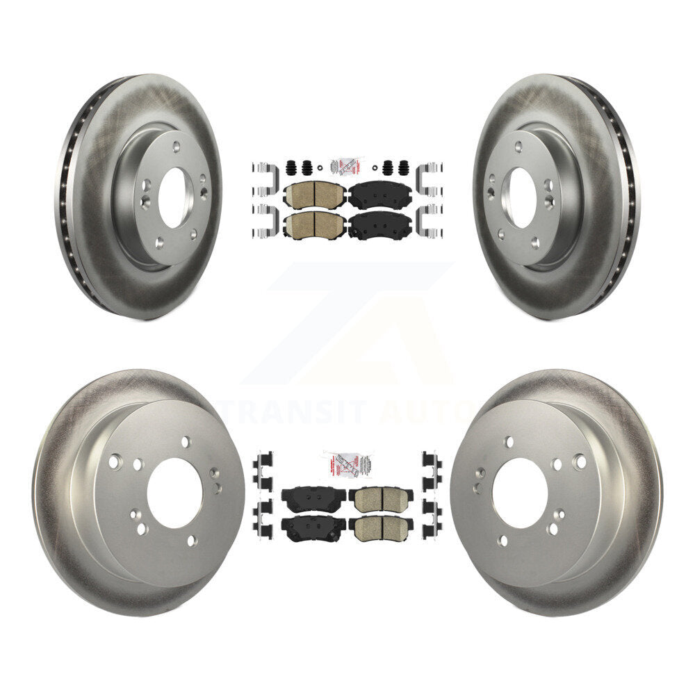Front Rear Ceramic Pads And Coated Disc Brake Rotors Kit For Hyundai Tucson Kia Sportage KGA-102816