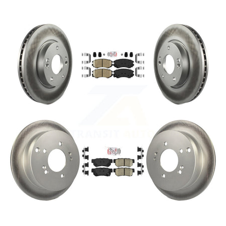 Front Rear Ceramic Pads And Coated Disc Brake Rotors Kit For Hyundai Tucson Kia Sportage KGA-102816