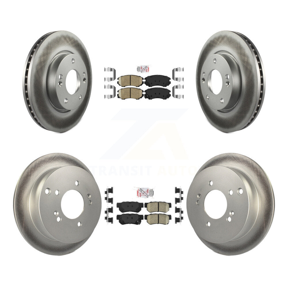 Front Rear Ceramic Pads And Coated Disc Brake Rotors Kit For Hyundai Tucson Kia Sportage KGA-102817
