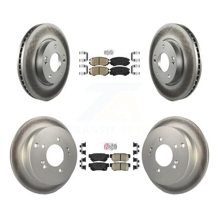 Front Rear Ceramic Pads And Coated Disc Brake Rotors Kit For Hyundai Tucson Kia Sportage KGA-102817