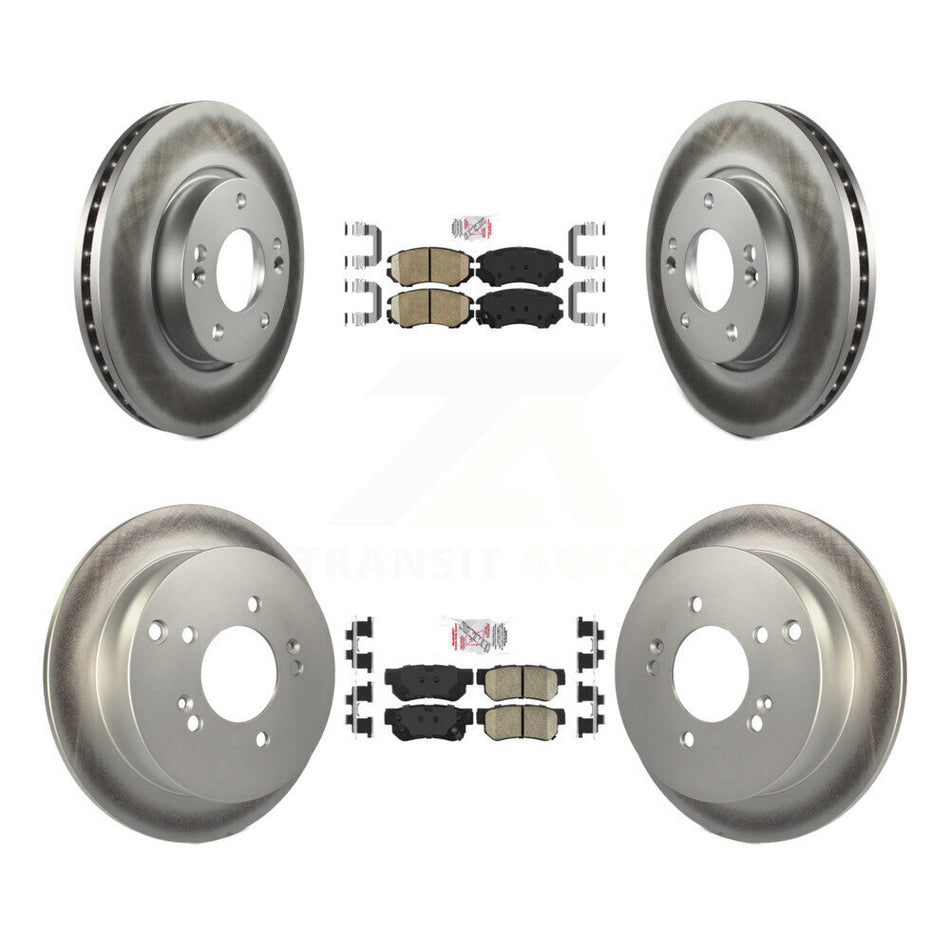 Front Rear Ceramic Pads And Coated Disc Brake Rotors Kit For Hyundai Tucson Kia Sportage KGA-102817
