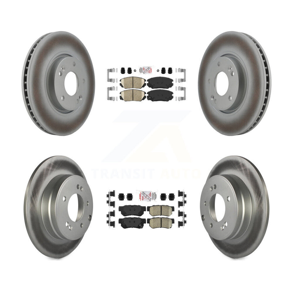Front Rear Ceramic Pads And Coated Disc Brake Rotors Kit For Hyundai Sonata 3.3L KGA-102819