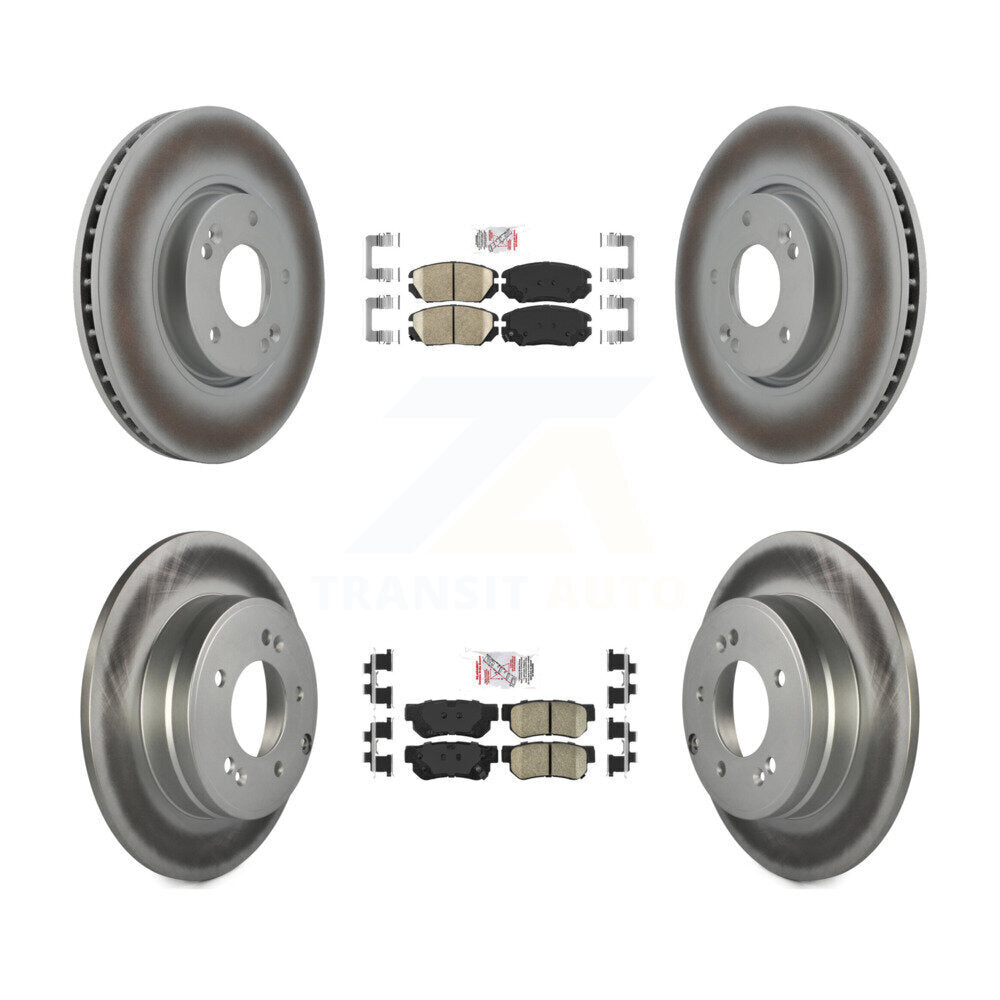 Front Rear Ceramic Pads And Coated Disc Brake Rotors Kit For Hyundai Sonata 3.3L KGA-102820