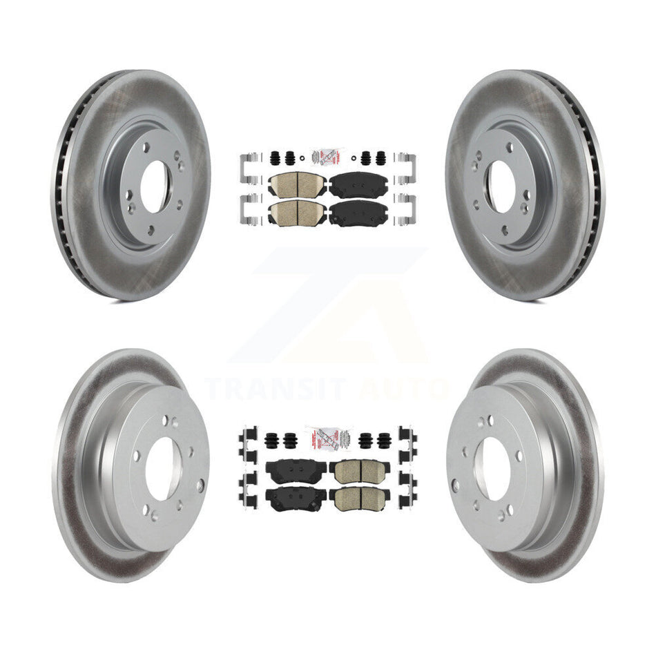 Front Rear Ceramic Pads And Coated Disc Brake Rotors Kit For Hyundai Azera KGA-102823