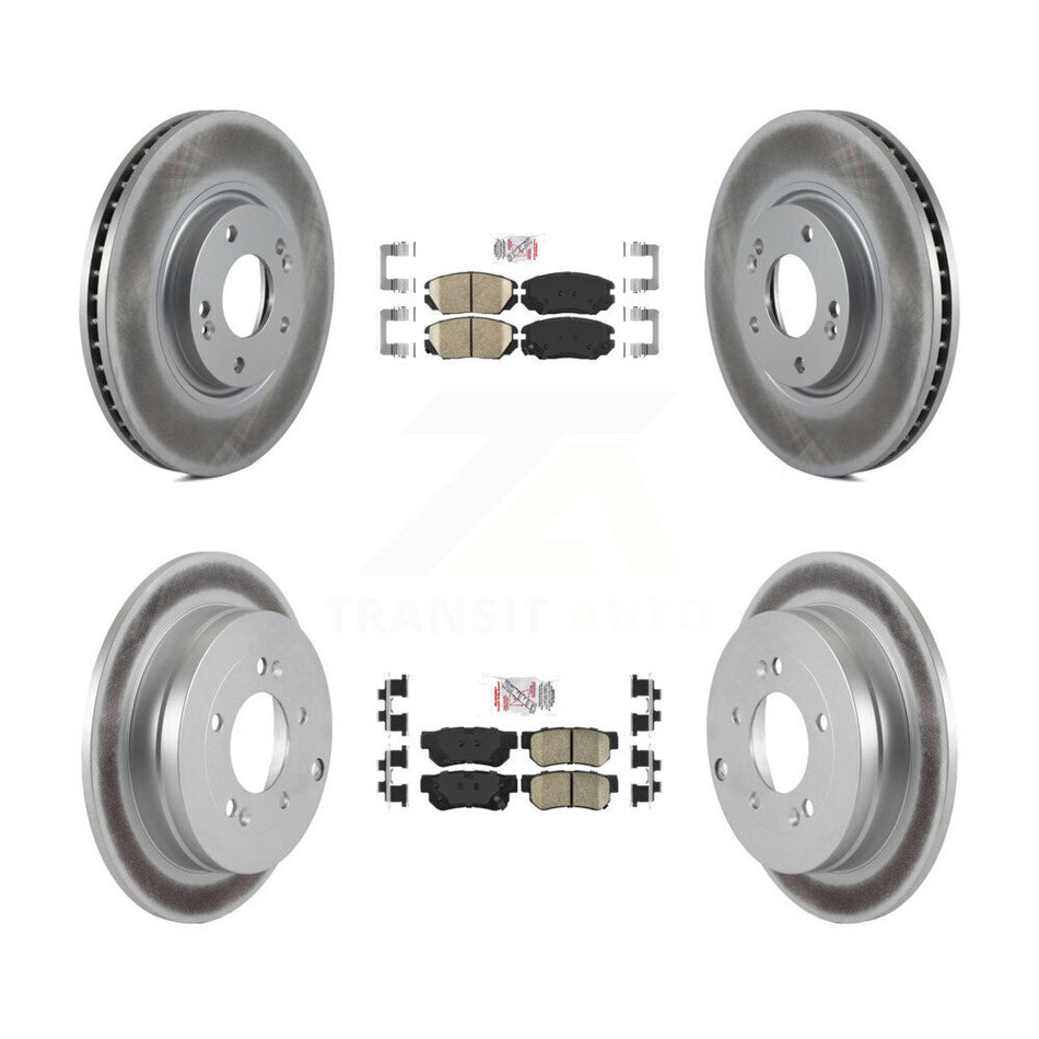 Front Rear Ceramic Pads And Coated Disc Brake Rotors Kit For Hyundai Azera KGA-102824