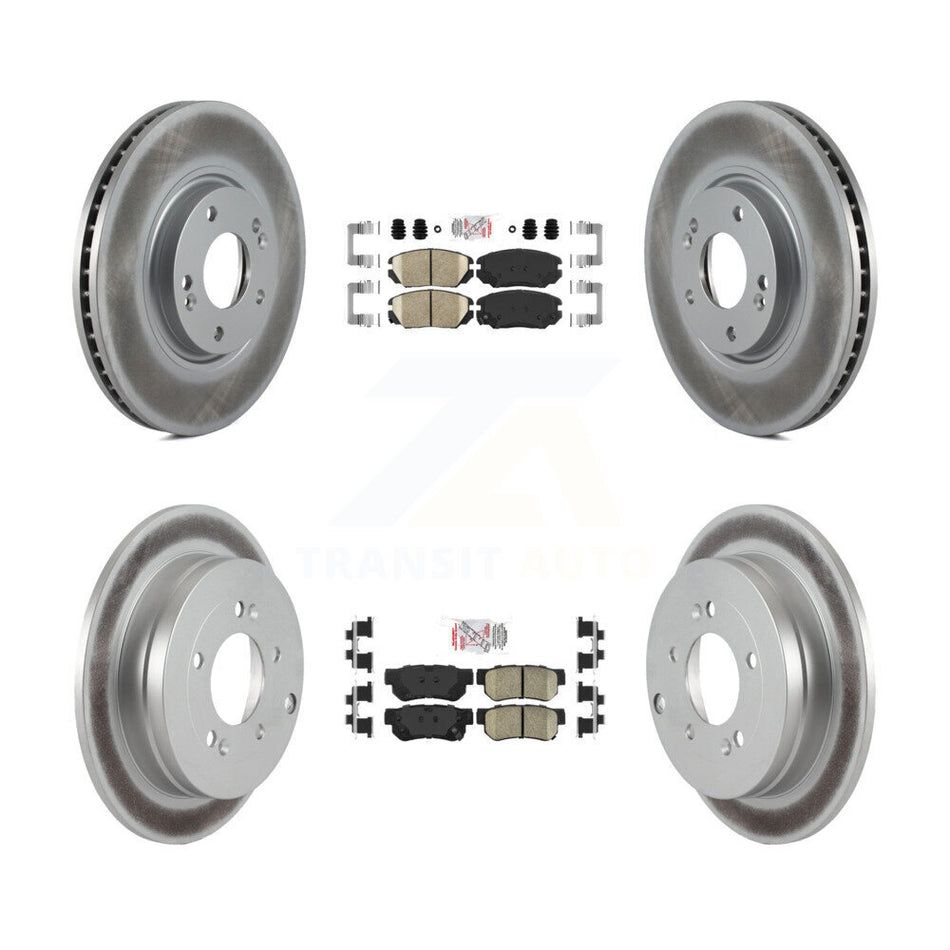 Front Rear Ceramic Pads And Coated Disc Brake Rotors Kit For Hyundai Azera KGA-102825