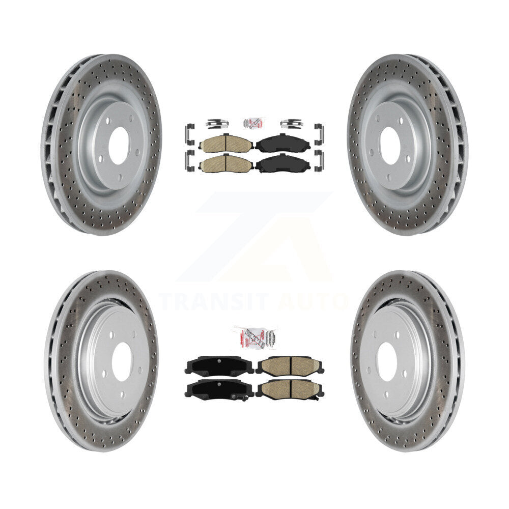 Front Rear Ceramic Pad & Coated Disc Brake Rotors Kit For Chevrolet Corvette Cadillac XLR KGA-102835