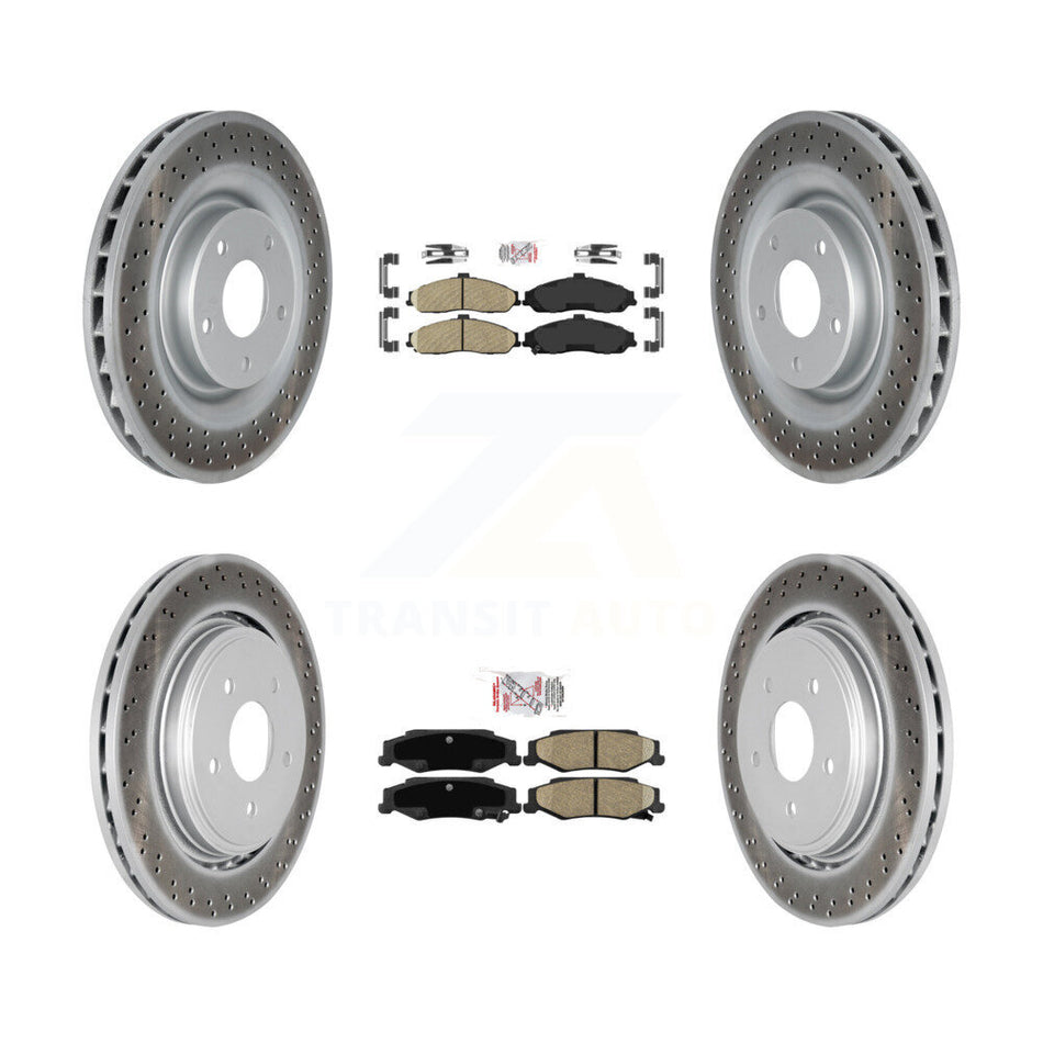 Front Rear Ceramic Pad & Coated Disc Brake Rotors Kit For Chevrolet Corvette Cadillac XLR KGA-102835