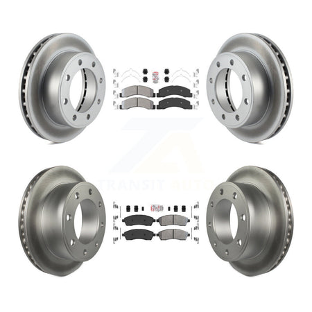 Front Rear Semi-Metallic Pad Coat Brake Rotor Kit For Ford F-250 Super Duty Excursion 4WD KGA-102839