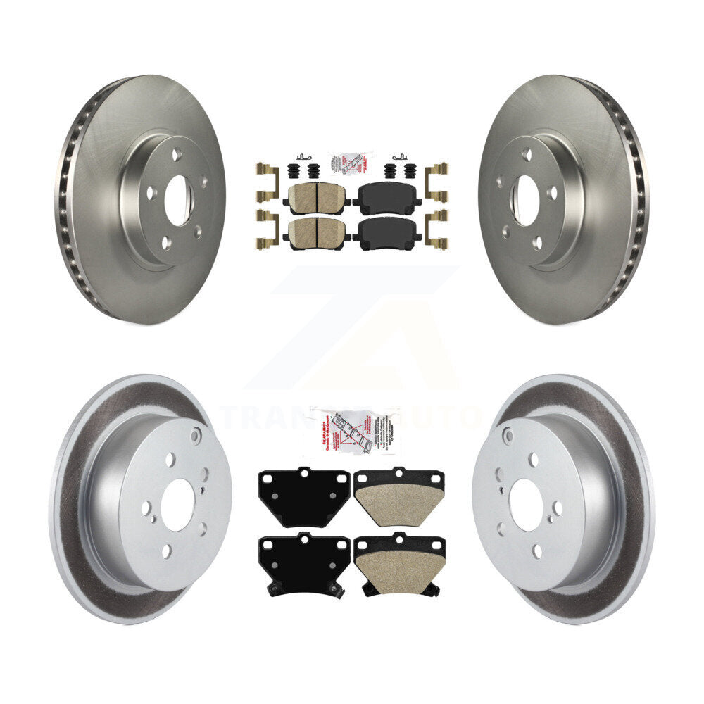 Front Ceramic Rear Semi-Metallic Pad Coat Brake Rotors Kit For Toyota Matrix Corolla Vibe KGA-102842