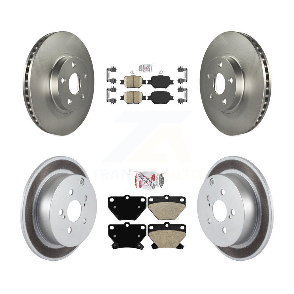 Front Ceramic Rear Semi-Metallic Pads And Coated Disc Brake Rotors Kit For Toyota Celica KGA-102844