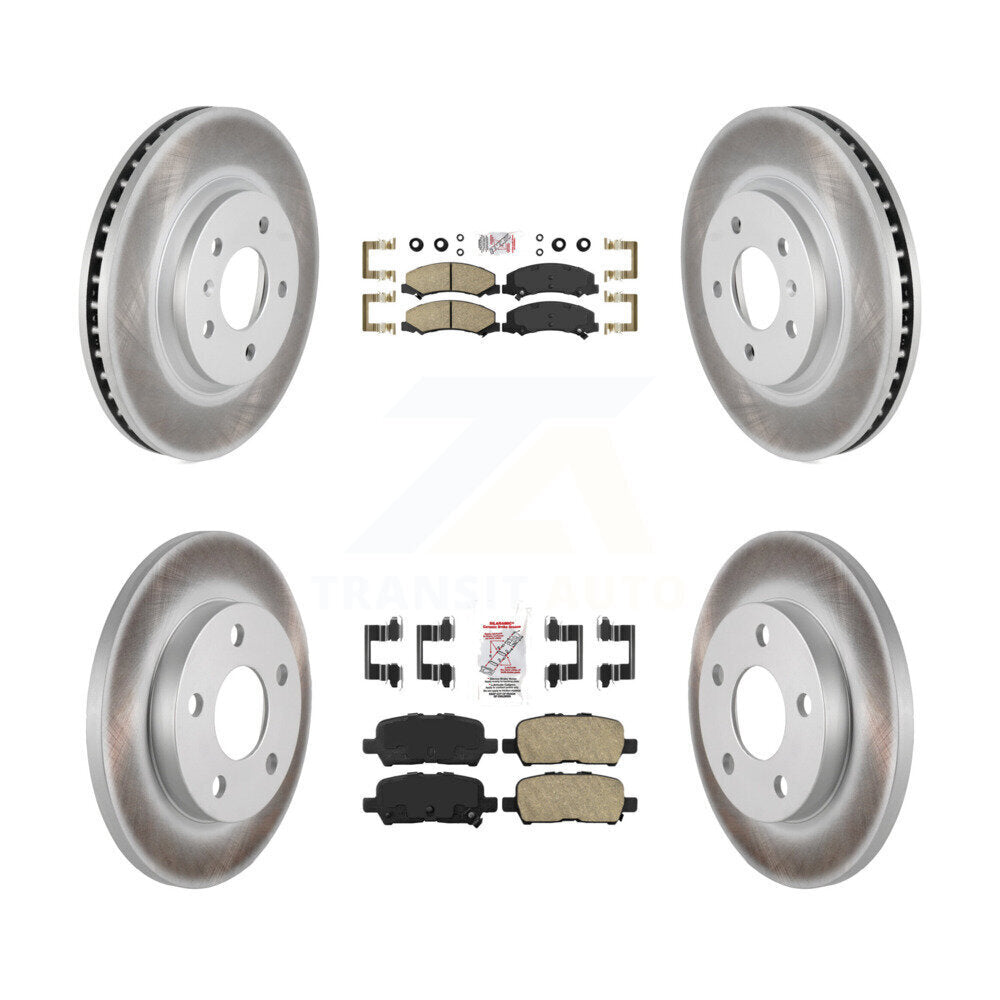 Front Rear Ceramic Pads And Coated Disc Brake Rotors Kit For Chevrolet Impala Limited KGA-102849