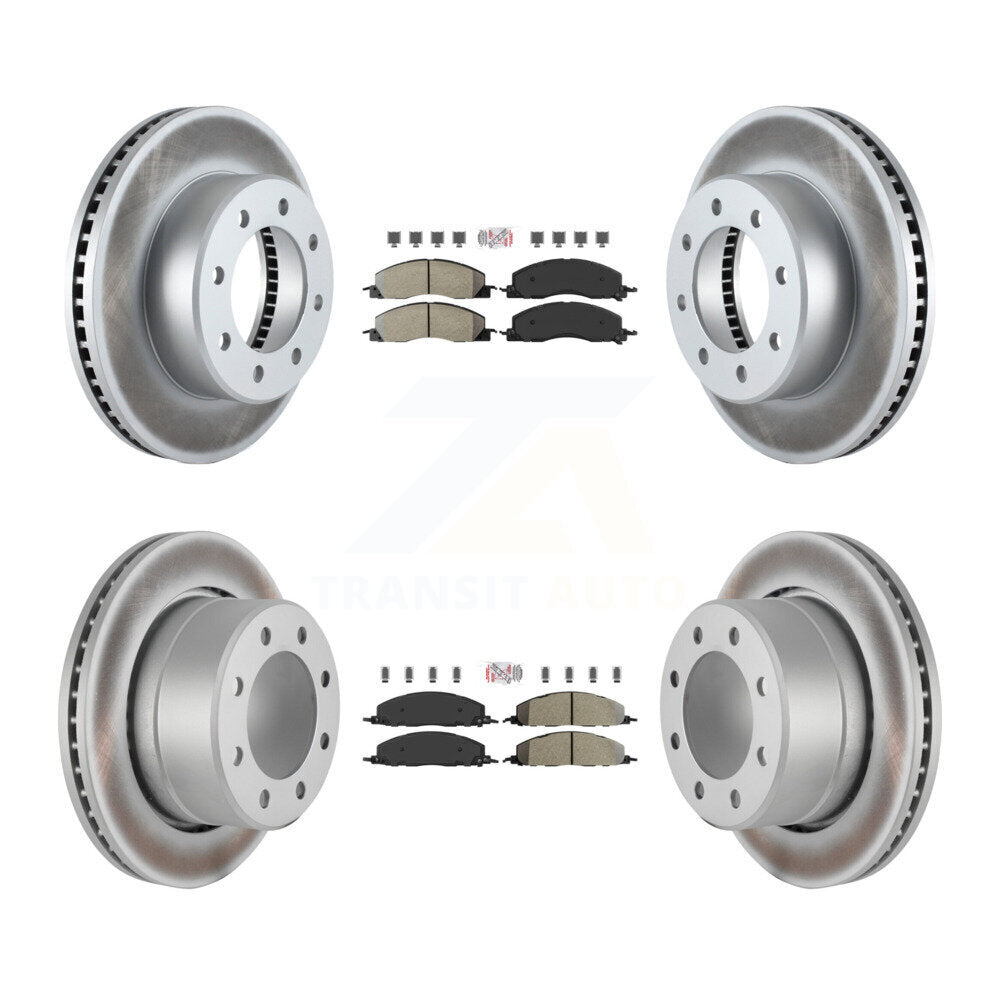 Front Rear Semi-Metallic Pad And Coated Disc Brake Rotor Kit For Ram 3500 2500 1500 Dodge KGA-102861
