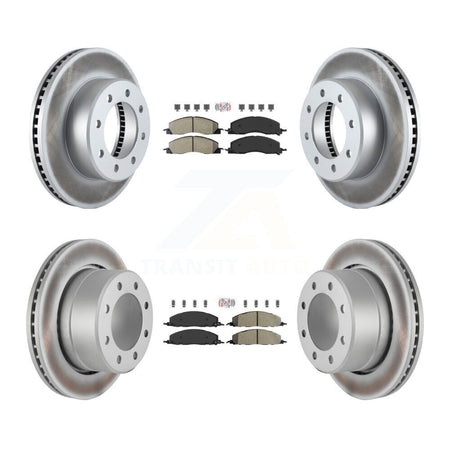 Front Rear Semi-Metallic Pad And Coated Disc Brake Rotor Kit For Ram 3500 2500 1500 Dodge KGA-102861