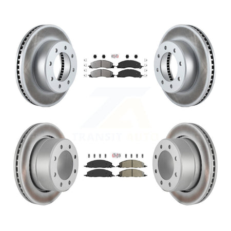 Front Rear Semi-Metallic Pad And Coated Disc Brake Rotor Kit For Ram 3500 2500 1500 Dodge KGA-102862