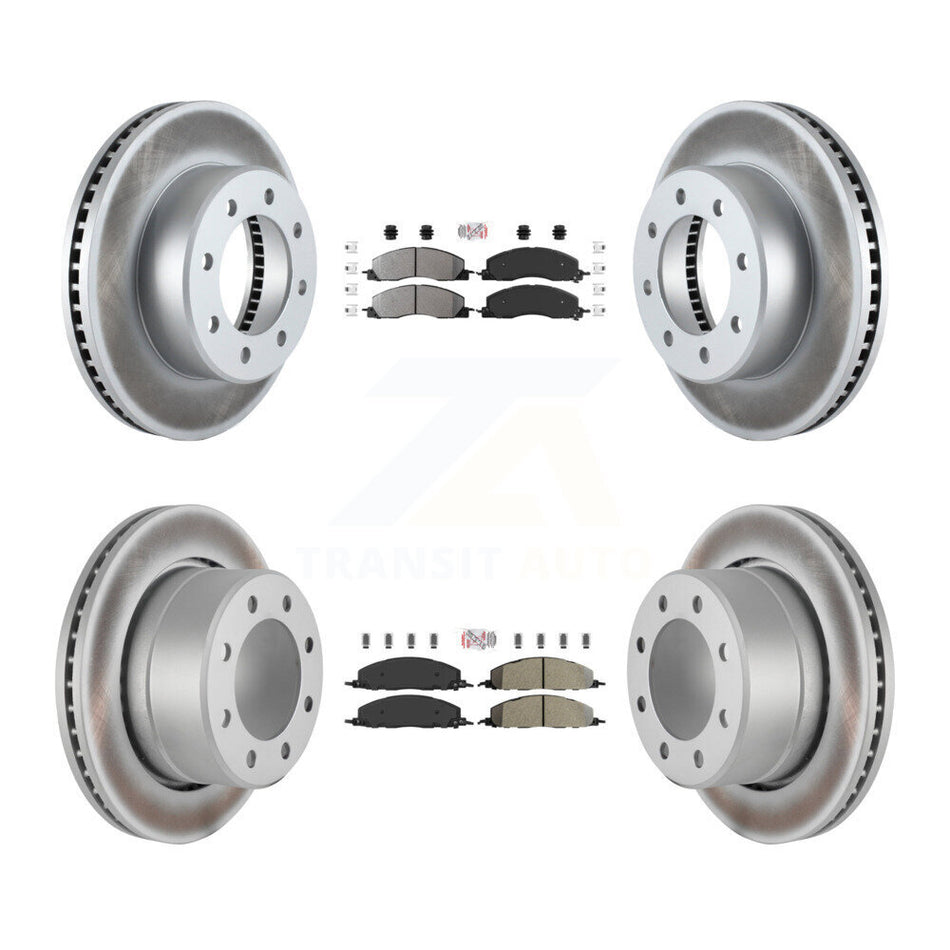 Front Rear Semi-Metallic Pad And Coated Disc Brake Rotor Kit For Ram 3500 2500 1500 Dodge KGA-102862