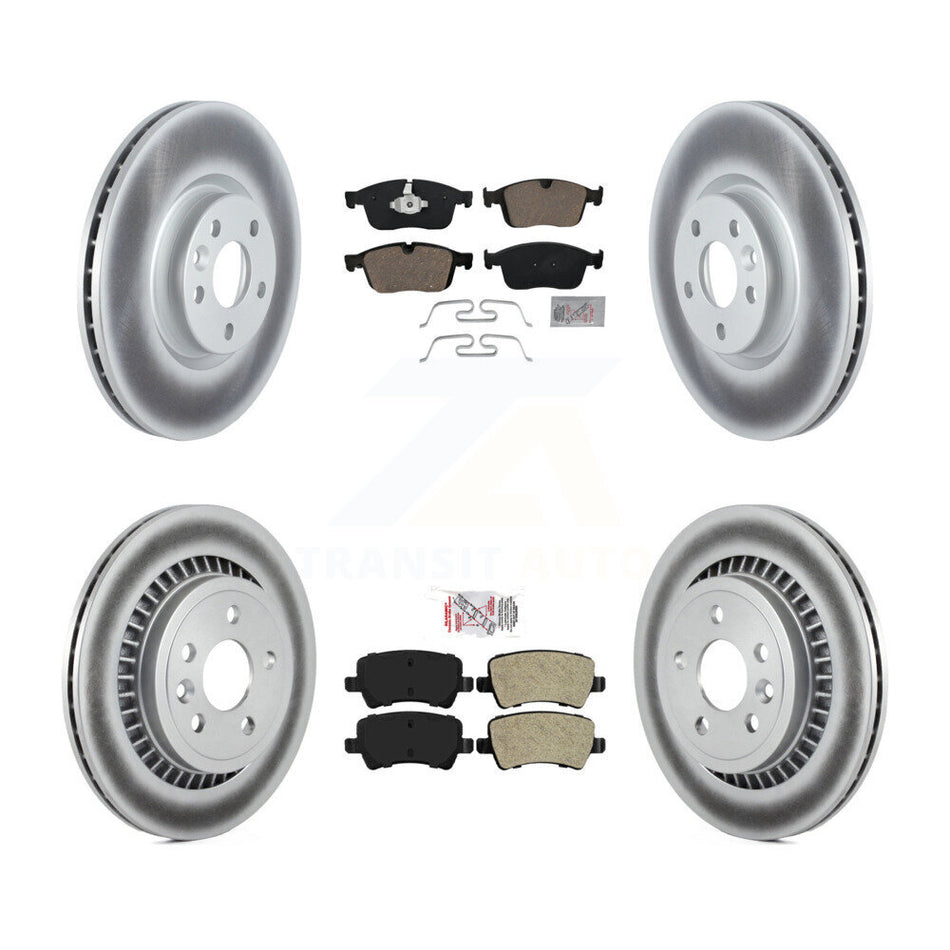 Front Ceramic Rear Semi-Metallic Pads And Coated Disc Brake Rotors Kit For Volvo XC60 KGA-102865