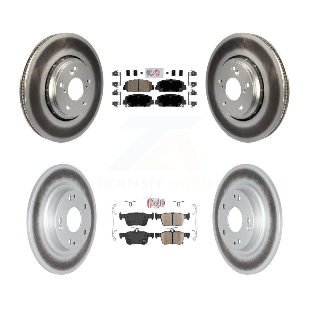 Front Rear Ceramic Pads And Coated Disc Brake Rotors Kit For Honda Civic KGA-102878