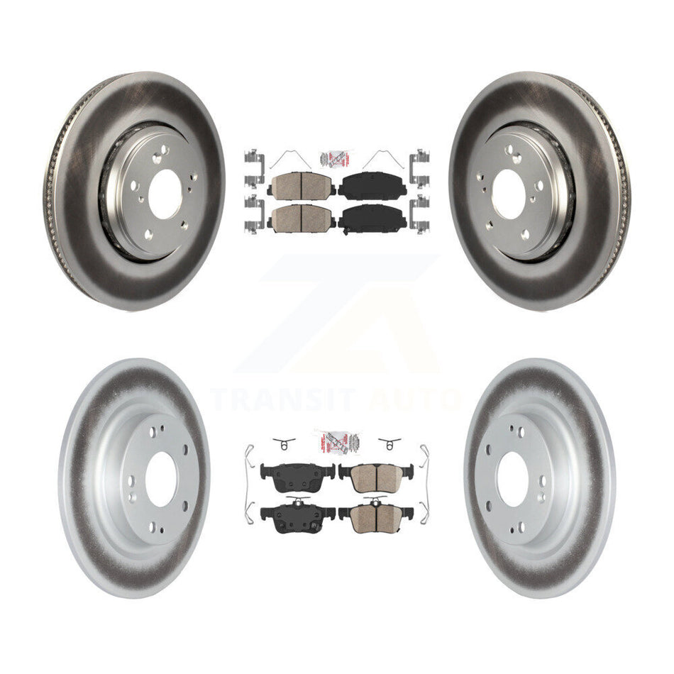 Front Rear Ceramic Pads And Coated Disc Brake Rotors Kit For Honda Civic KGA-102880