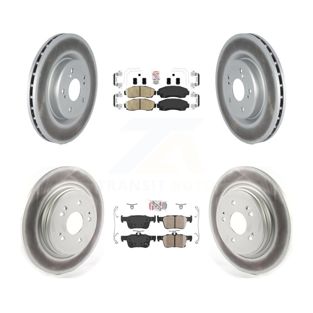 Front Rear Ceramic Pads And Coated Disc Brake Rotors Kit For 2019-2021 Acura RDX KGA-102883