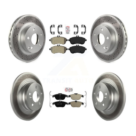 Front Rear Semi-Metallic Pad And Coated Disc Brake Rotors Kit For Mercedes-Benz C250 C230 KGA-102886
