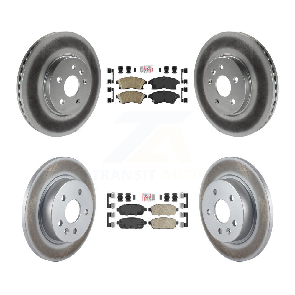 Front Rear Ceramic Pads And Coated Disc Brake Rotors Kit For 2013-2014 Chevrolet Sonic RS KGA-102902