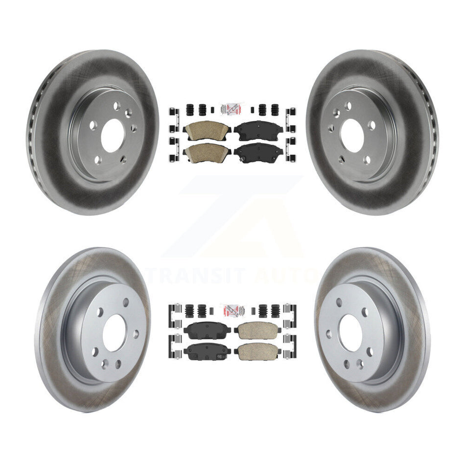 Front Rear Ceramic Pads And Coated Disc Brake Rotors Kit For 2013-2014 Chevrolet Sonic RS KGA-102902