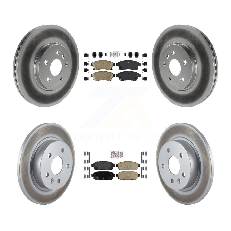 Front Rear Ceramic Pads And Coated Disc Brake Rotors Kit For 2013-2014 Chevrolet Sonic RS KGA-102904