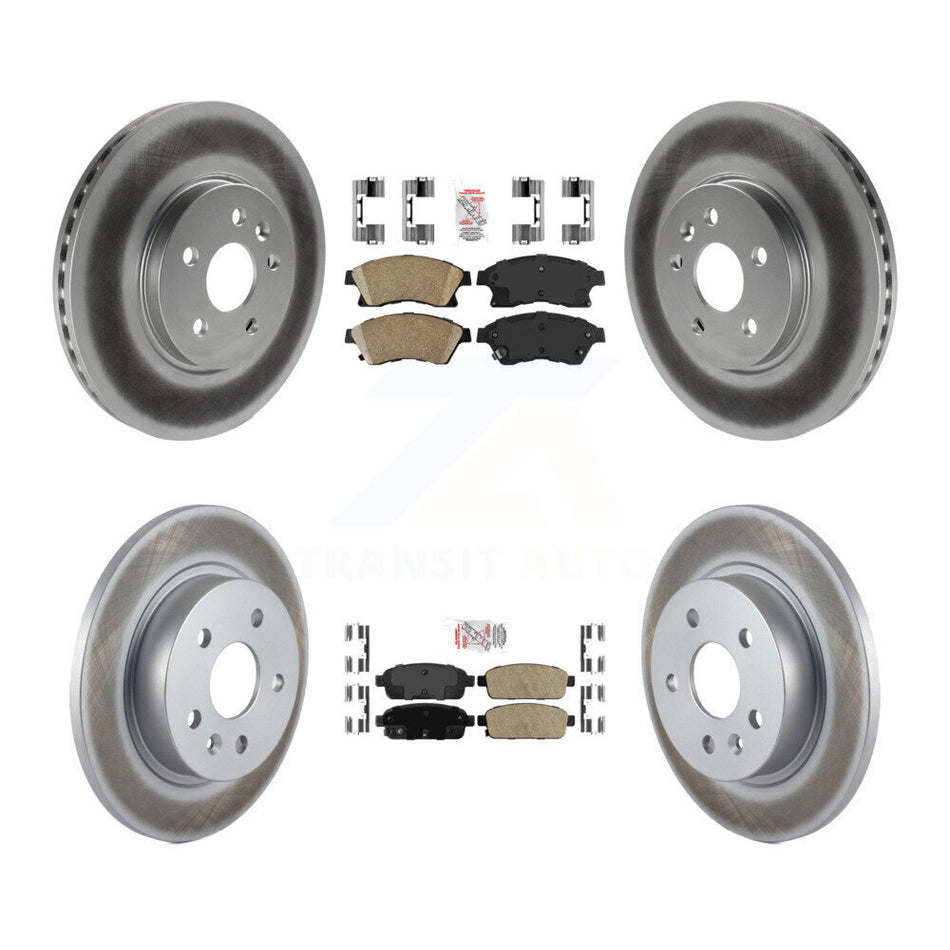 Front Rear Ceramic Pads And Coated Disc Brake Rotors Kit For 2013-2014 Chevrolet Sonic RS KGA-102905