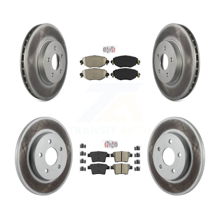 Front Ceramic Rear Semi-Metallic Pads And Coated Disc Brake Rotors Kit For Jaguar X-Type KGA-102911