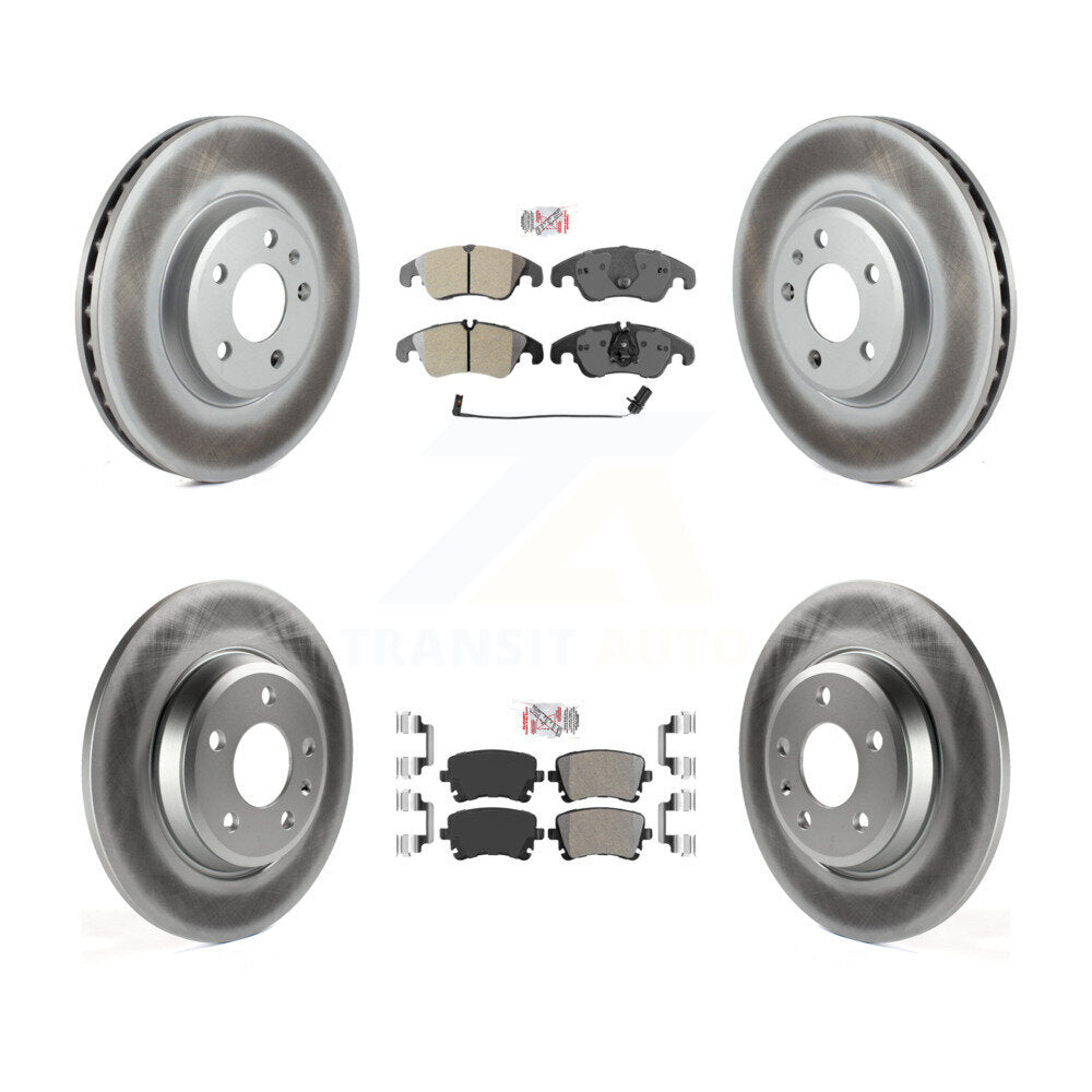 Front Rear Semi-Metallic Pads And Coated Disc Brake Rotors Kit For 2013 Audi A4 allroad KGA-102917