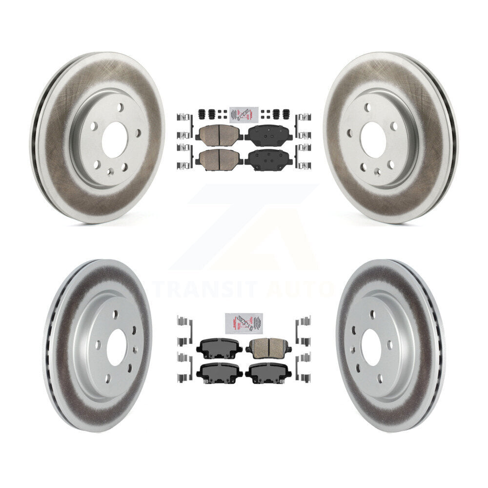 Front Rear Ceramic Pads And Coated Disc Brake Rotors Kit For 2019 Cadillac XT4 KGA-102929