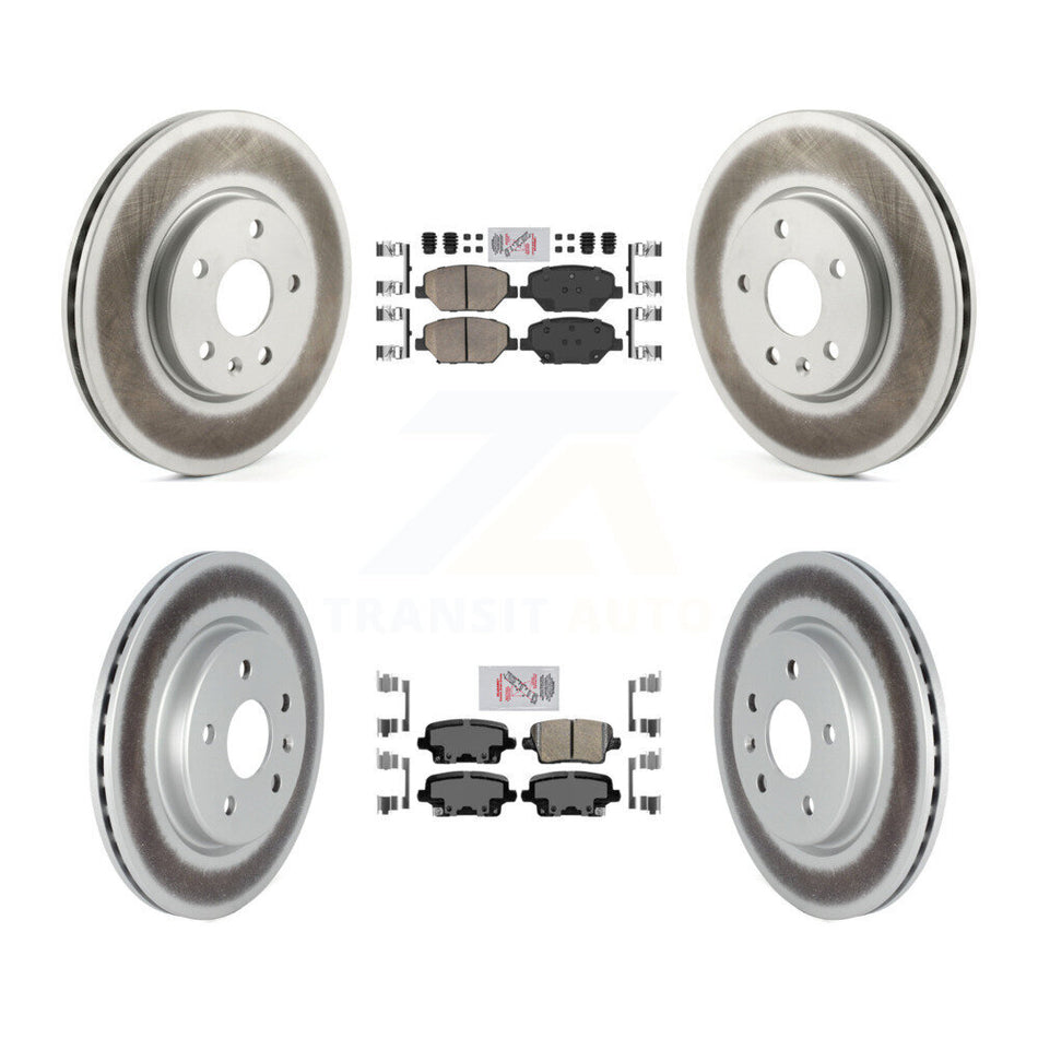 Front Rear Ceramic Pads And Coated Disc Brake Rotors Kit For 2019 Cadillac XT4 KGA-102929