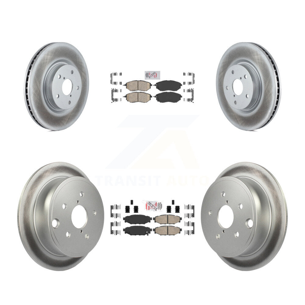 Front Rear Ceramic Pads And Coated Disc Brake Rotors Kit For Subaru WRX KGA-102950