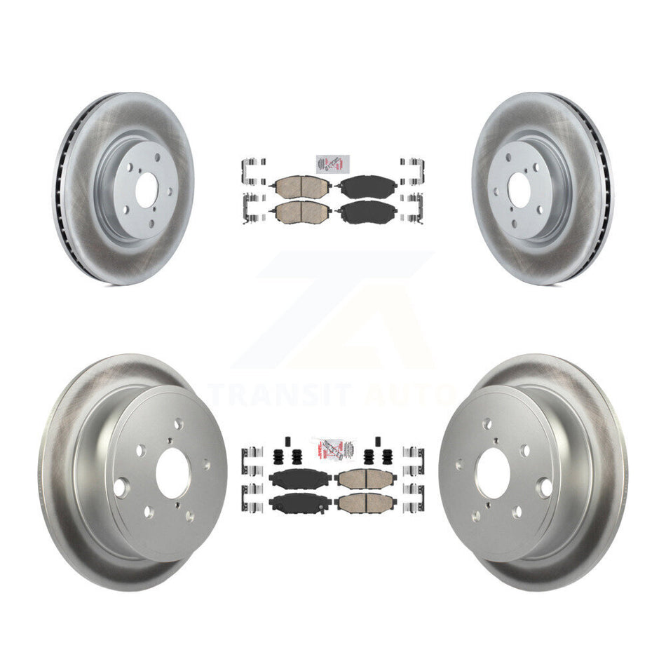 Front Rear Ceramic Pads And Coated Disc Brake Rotors Kit For Subaru WRX KGA-102950