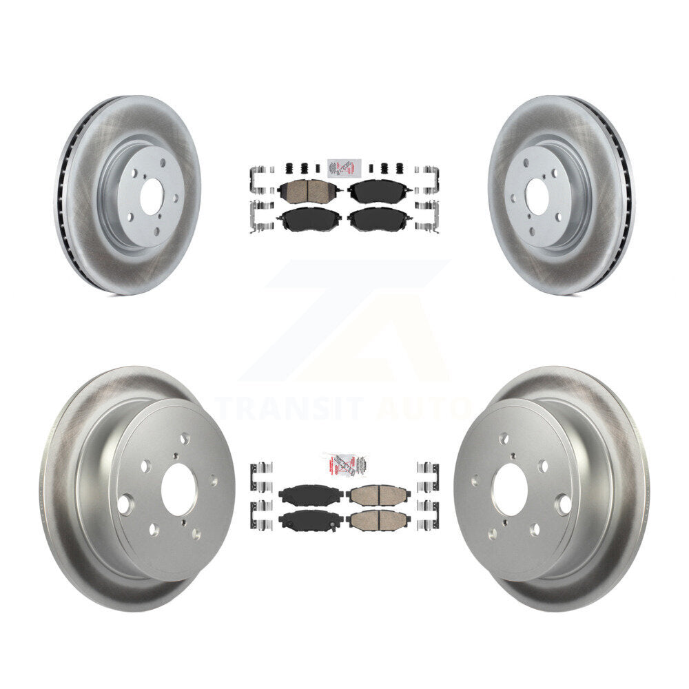 Front Rear Ceramic Pads And Coated Disc Brake Rotors Kit For Subaru WRX KGA-102951
