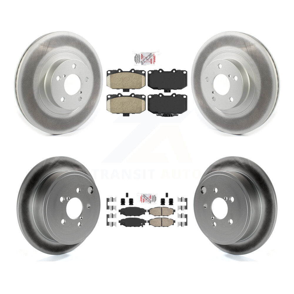 Front Rear Ceramic Pads And Coated Disc Brake Rotors Kit For 2008 Subaru Impreza WRX KGA-102975